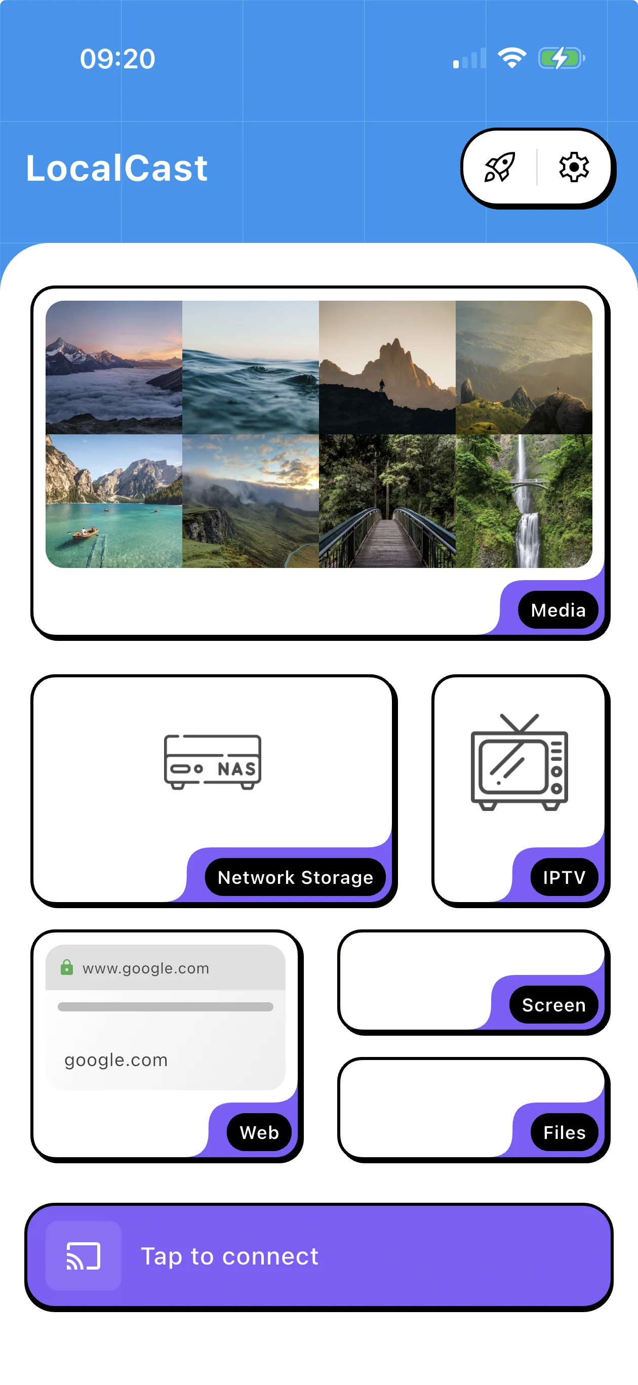 LocalCast app interface